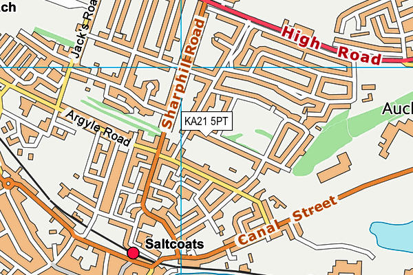 KA21 5PT map - OS VectorMap District (Ordnance Survey)