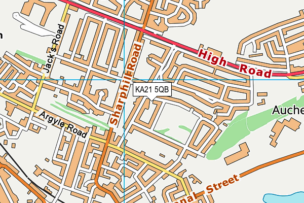 KA21 5QB map - OS VectorMap District (Ordnance Survey)
