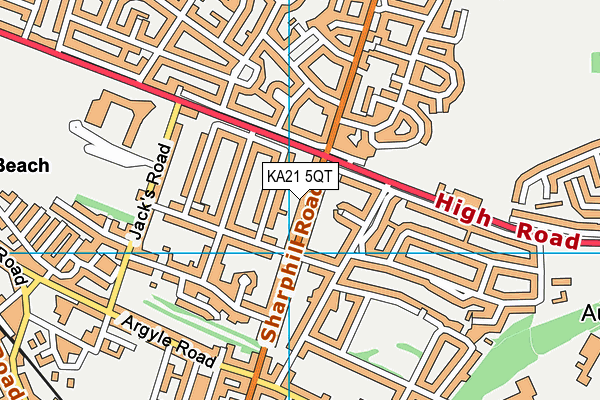 KA21 5QT map - OS VectorMap District (Ordnance Survey)