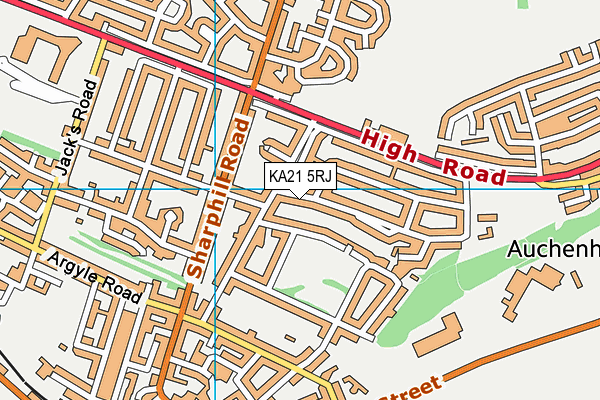 KA21 5RJ map - OS VectorMap District (Ordnance Survey)