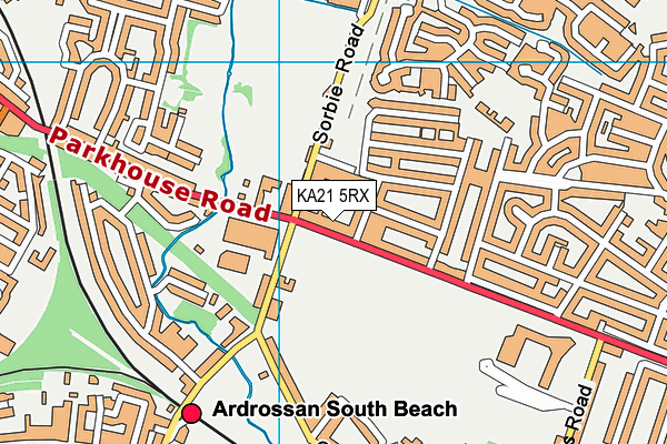 KA21 5RX map - OS VectorMap District (Ordnance Survey)