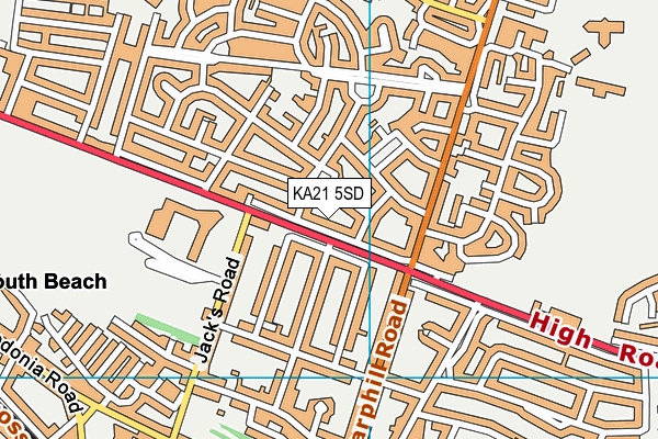 KA21 5SD map - OS VectorMap District (Ordnance Survey)