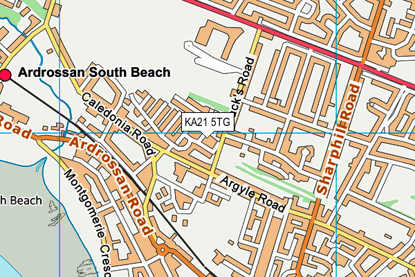 KA21 5TG map - OS VectorMap District (Ordnance Survey)