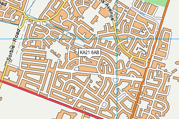 KA21 6AB map - OS VectorMap District (Ordnance Survey)