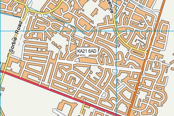KA21 6AD map - OS VectorMap District (Ordnance Survey)