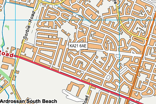 KA21 6AE map - OS VectorMap District (Ordnance Survey)