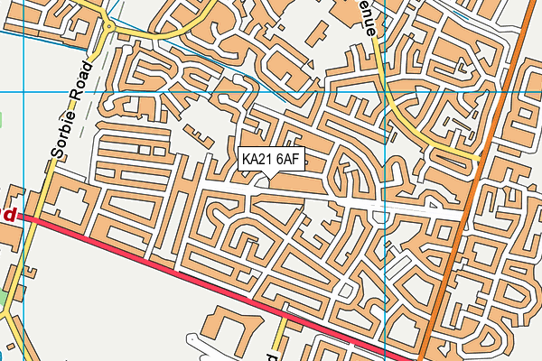 KA21 6AF map - OS VectorMap District (Ordnance Survey)