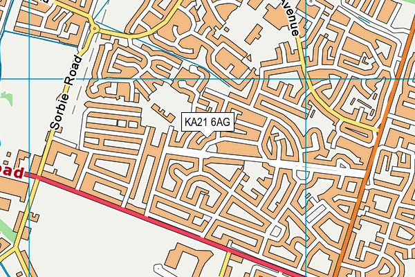 KA21 6AG map - OS VectorMap District (Ordnance Survey)