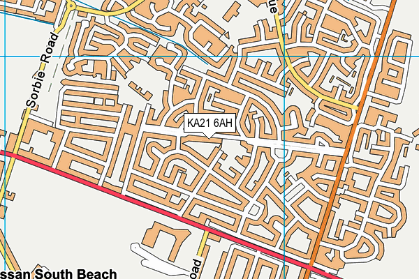 KA21 6AH map - OS VectorMap District (Ordnance Survey)