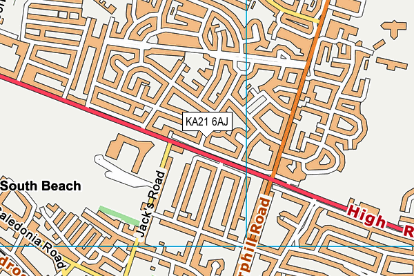KA21 6AJ map - OS VectorMap District (Ordnance Survey)