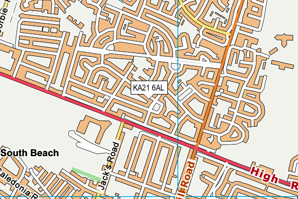 KA21 6AL map - OS VectorMap District (Ordnance Survey)