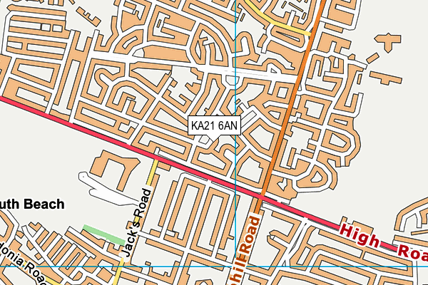 KA21 6AN map - OS VectorMap District (Ordnance Survey)