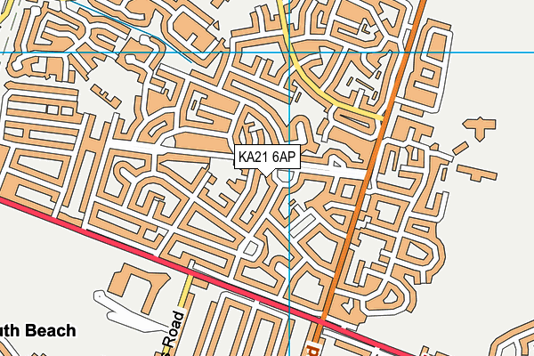 KA21 6AP map - OS VectorMap District (Ordnance Survey)