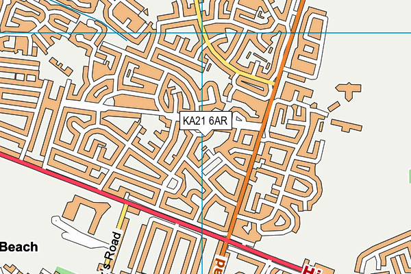 KA21 6AR map - OS VectorMap District (Ordnance Survey)