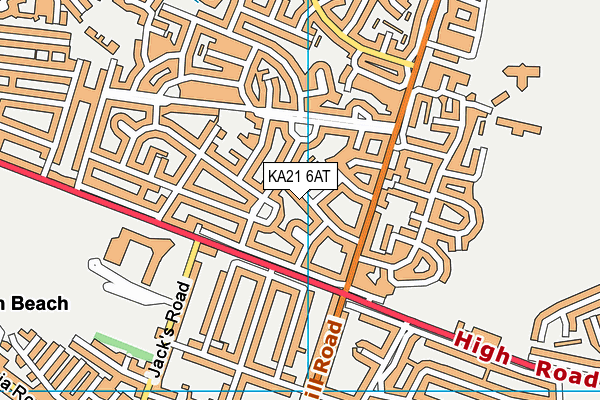 KA21 6AT map - OS VectorMap District (Ordnance Survey)