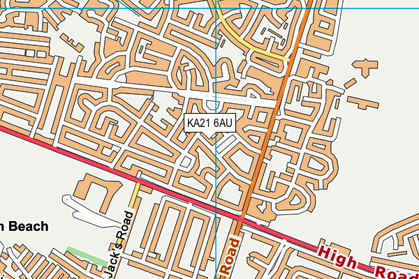 KA21 6AU map - OS VectorMap District (Ordnance Survey)