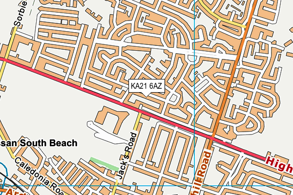 KA21 6AZ map - OS VectorMap District (Ordnance Survey)