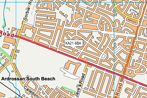 KA21 6BA map - OS VectorMap District (Ordnance Survey)