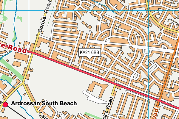 KA21 6BB map - OS VectorMap District (Ordnance Survey)