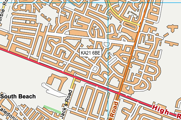 KA21 6BE map - OS VectorMap District (Ordnance Survey)