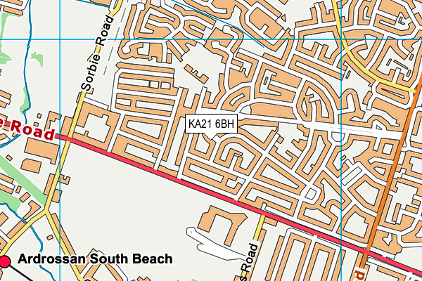 KA21 6BH map - OS VectorMap District (Ordnance Survey)