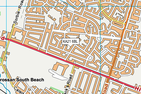 KA21 6BL map - OS VectorMap District (Ordnance Survey)