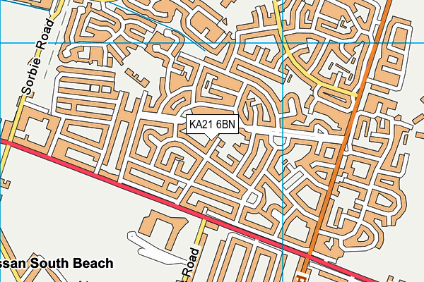 KA21 6BN map - OS VectorMap District (Ordnance Survey)