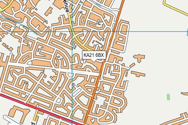 KA21 6BX map - OS VectorMap District (Ordnance Survey)