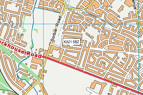 KA21 6BZ map - OS VectorMap District (Ordnance Survey)