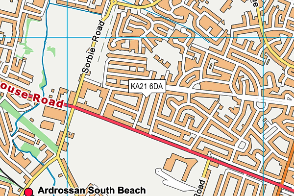 KA21 6DA map - OS VectorMap District (Ordnance Survey)