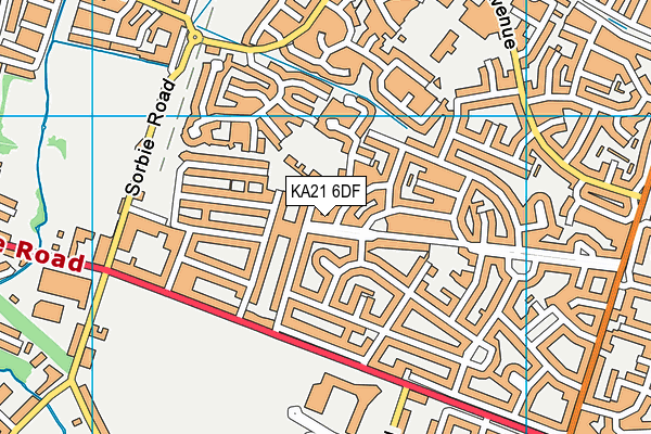 KA21 6DF map - OS VectorMap District (Ordnance Survey)