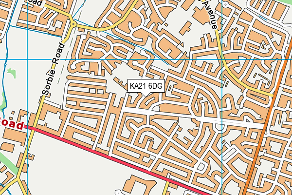 KA21 6DG map - OS VectorMap District (Ordnance Survey)