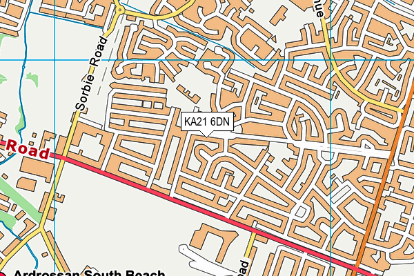KA21 6DN map - OS VectorMap District (Ordnance Survey)