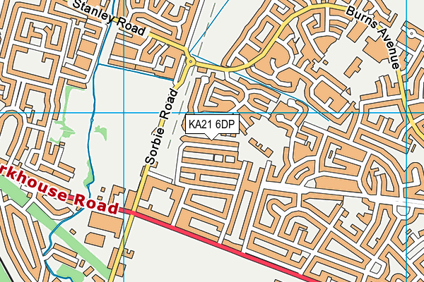 KA21 6DP map - OS VectorMap District (Ordnance Survey)