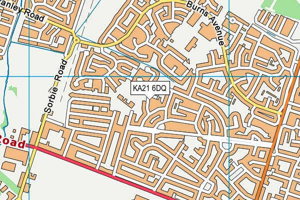 KA21 6DQ map - OS VectorMap District (Ordnance Survey)