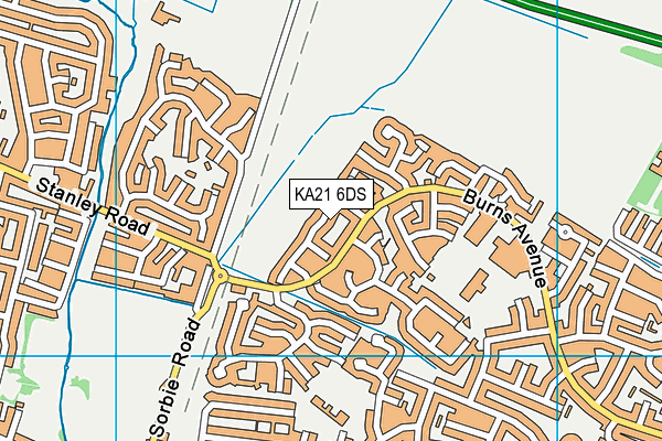 KA21 6DS map - OS VectorMap District (Ordnance Survey)