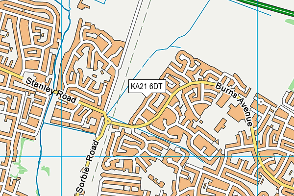 KA21 6DT map - OS VectorMap District (Ordnance Survey)