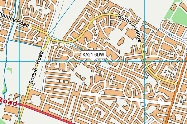 KA21 6DW map - OS VectorMap District (Ordnance Survey)