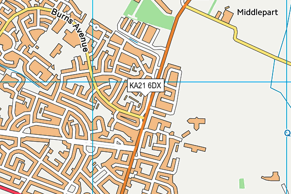 KA21 6DX map - OS VectorMap District (Ordnance Survey)