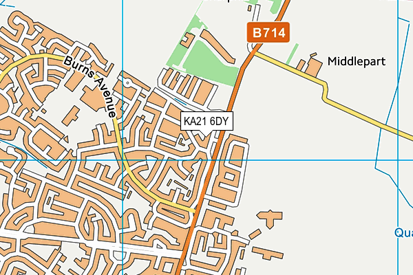 KA21 6DY map - OS VectorMap District (Ordnance Survey)