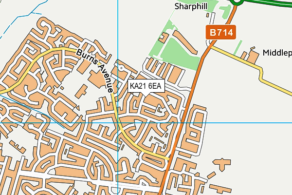 KA21 6EA map - OS VectorMap District (Ordnance Survey)