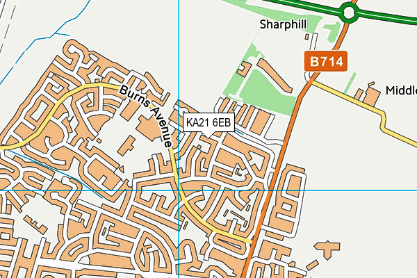 KA21 6EB map - OS VectorMap District (Ordnance Survey)