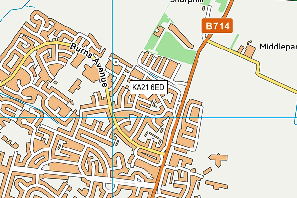 KA21 6ED map - OS VectorMap District (Ordnance Survey)