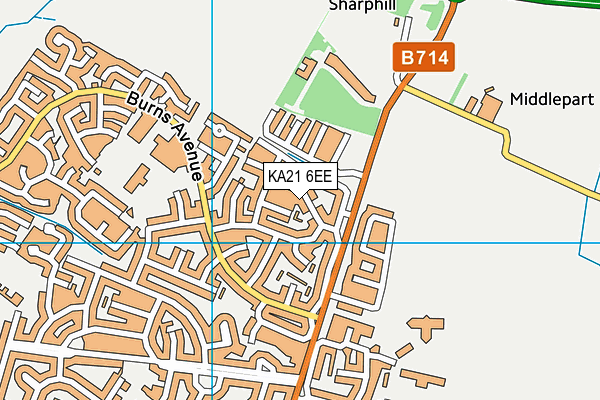 KA21 6EE map - OS VectorMap District (Ordnance Survey)