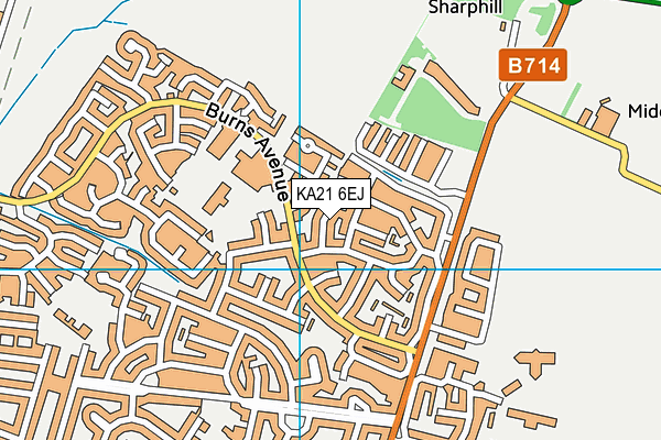 KA21 6EJ map - OS VectorMap District (Ordnance Survey)