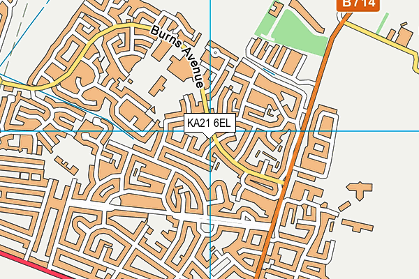 KA21 6EL map - OS VectorMap District (Ordnance Survey)