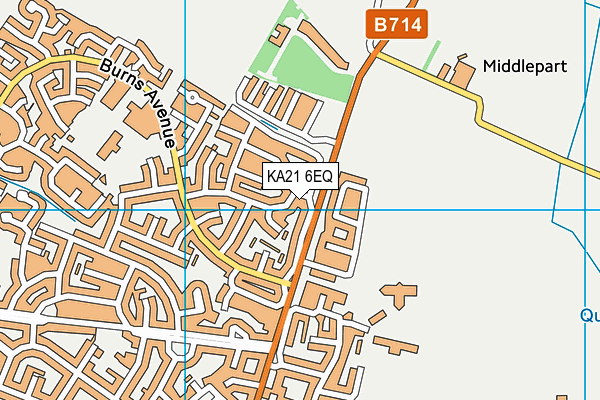 KA21 6EQ map - OS VectorMap District (Ordnance Survey)
