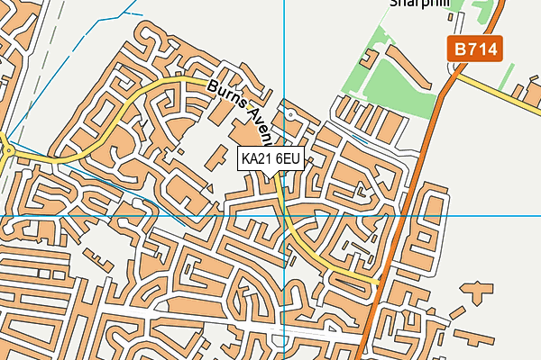 KA21 6EU map - OS VectorMap District (Ordnance Survey)