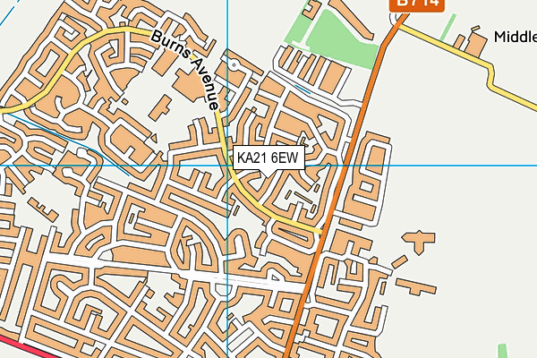 KA21 6EW map - OS VectorMap District (Ordnance Survey)