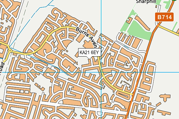 KA21 6EY map - OS VectorMap District (Ordnance Survey)
